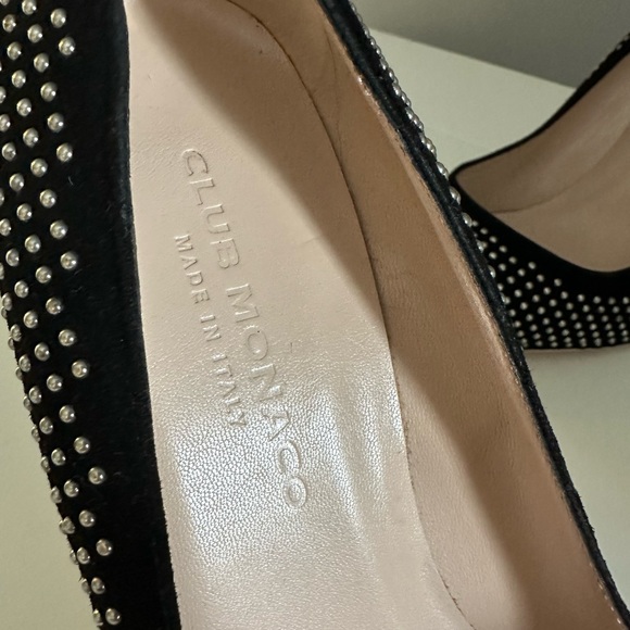 Club Monaco Black Suede Heels size 37. - Picture 8 of 9